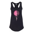 thumbnail image 2 of Wild Bobby, Faith Pink Ribbon Sunflower, Breast Cancer Awareness, Women Racerback Tank Top, Black, Small, 2 of 5