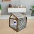 thumbnail image 3 of Geometric Pet House, Concrete Geometric Patterns with Odd Minimalist Linked Shapes Image Print, Outdoor & Indoor Portable Dog Kennel with Pillow and Cover, 5 Sizes, Grey Black White, by Ambesonne, 3 of 5