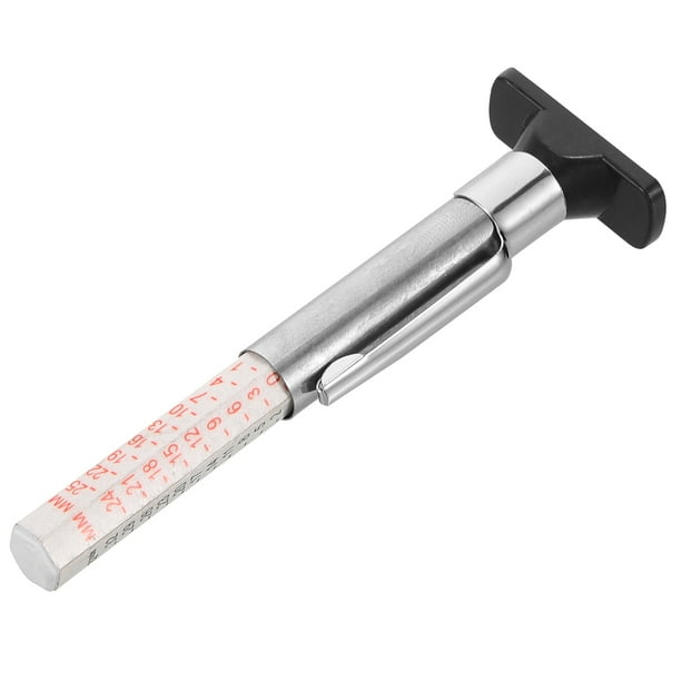 ColoMX Medidor de profundidad de la banda de rodadura del neumático de coche, medidor de profundidad del neumático, medidor de rosca del neumático de 0-25mm