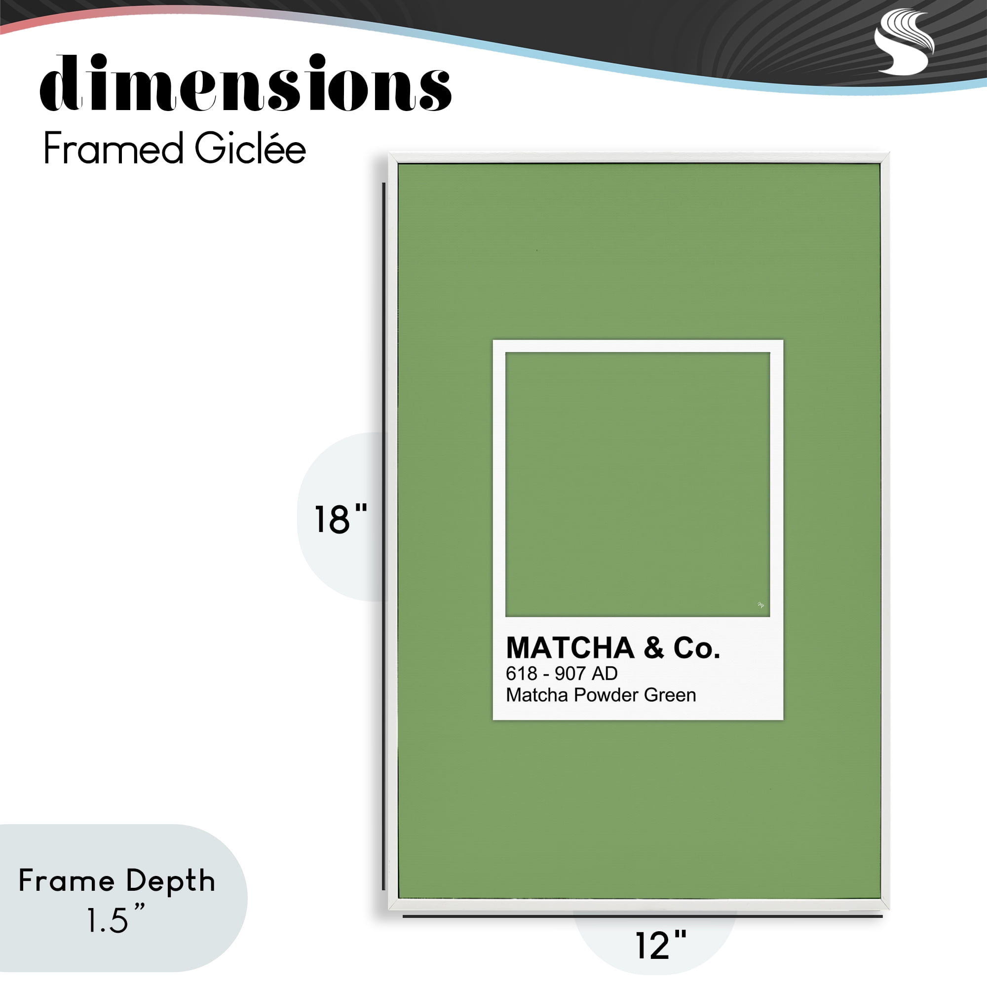 Stupell Industries Matcha Powder Green Shade White Framed Giclee Art, design by Martina Pavlova