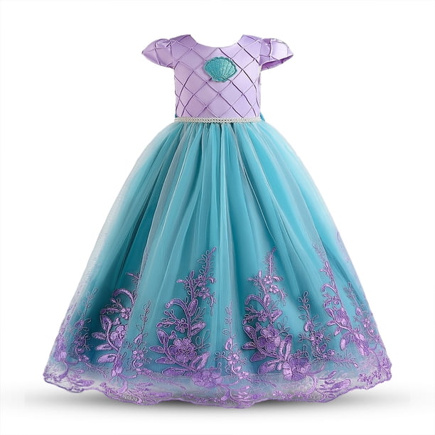 Disfraz de princesa para niñas, disfraz de sirena pequeña, vestido de fiesta de carnaval, vestido de baile de Halloween, 4-10 años Fivean unisex