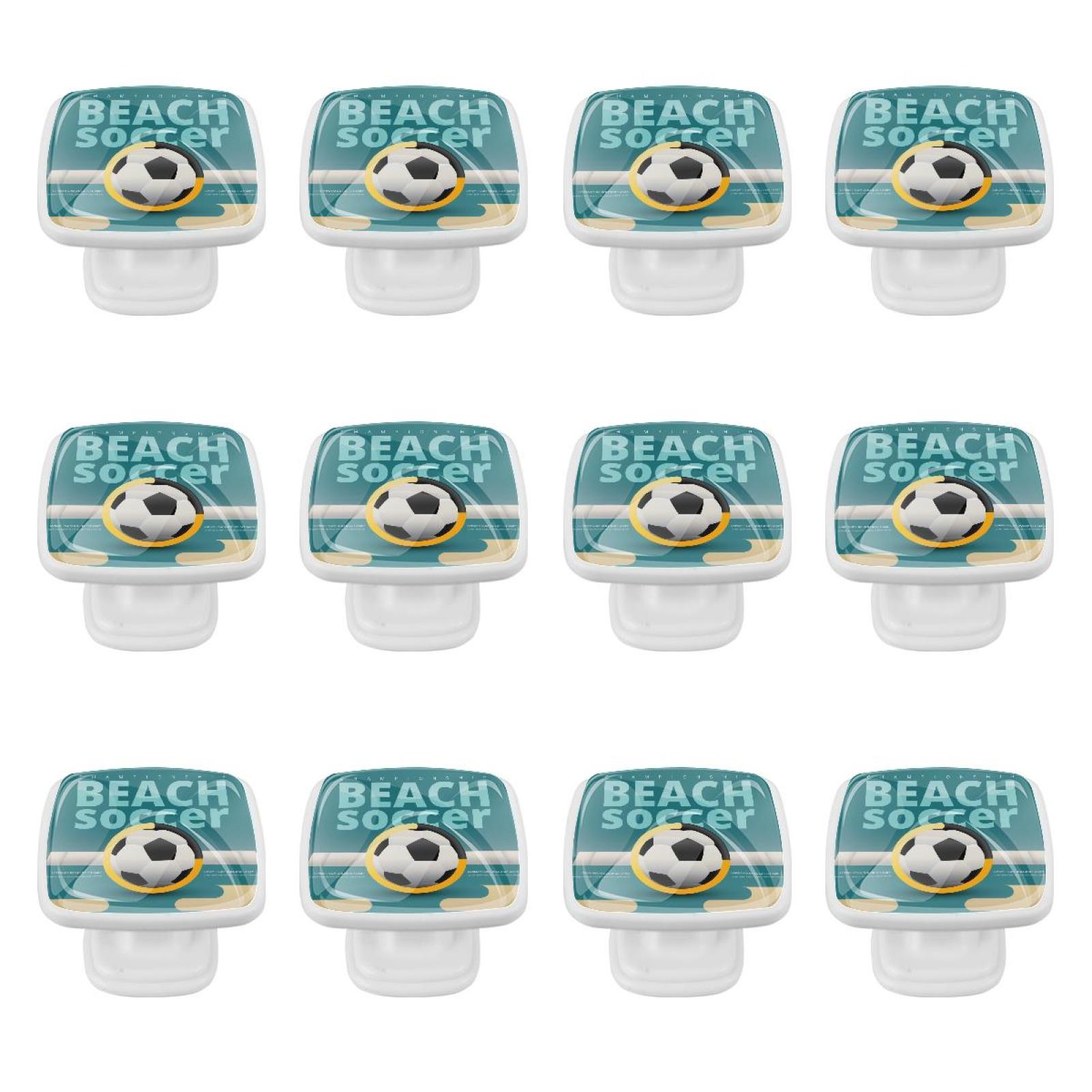 Ownta Square 12 Pcs Beach Soccer Football Door Knobs with