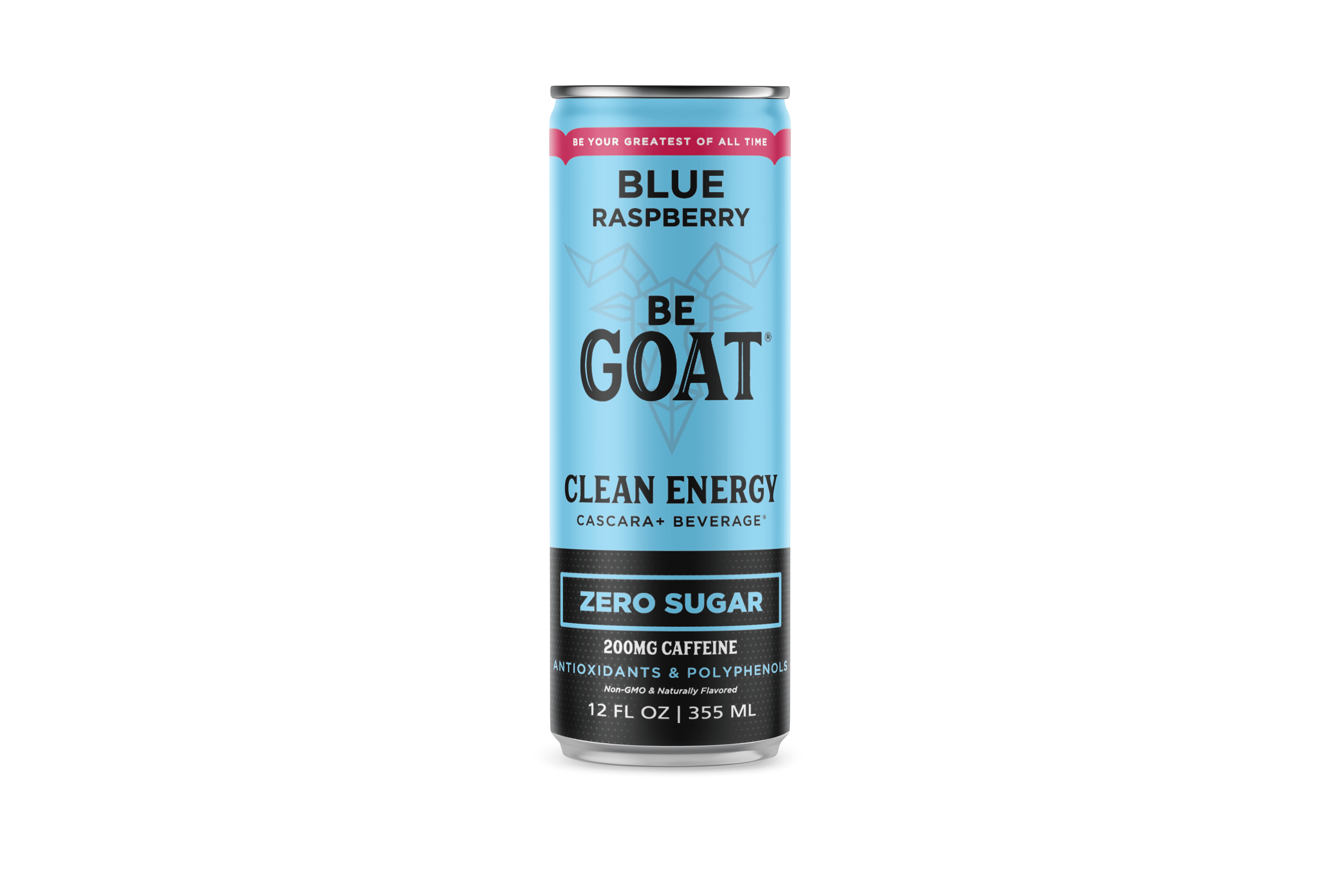 BeGOAT Blue Raspberry Zero Sugar Clean Energy Drink, 12 oz can (12 Pack)