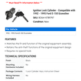 thumbnail image 2 of Ignition Lock Cylinder - Compatible with 1992 - 1995 Ford E-150 Econoline 1993 1994, 2 of 2