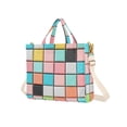 thumbnail image 7 of FORMRS Womens Corduroy Tote Bag Crossbody Shoulder Handbag with Pocket, Colorful Checkered Pattern, 7 of 7