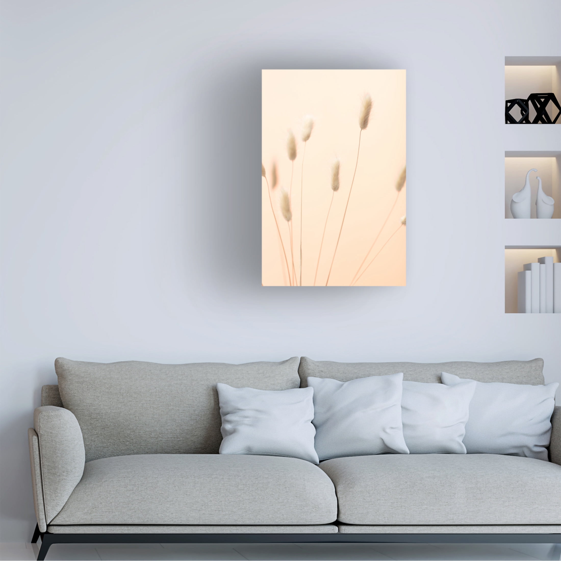 Trademark Fine Art Pictufy Studio Bunny Grass Peach 02 Canvas Wall Art