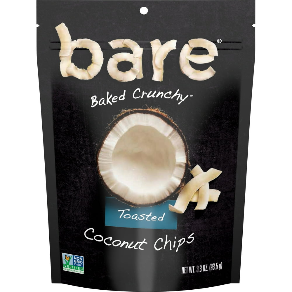 bare Baked Crunchy Toasted Coconut Chips, 3.3 oz Bag