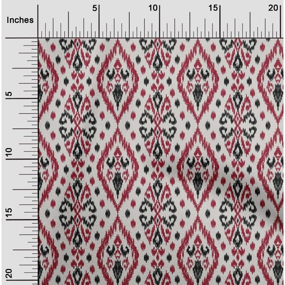 oneOone Silk Tabby Fabric Geometric Ikat Print Fabric By The Yard 42 Inch Wide