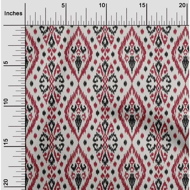 oneOone Polyester Lycra Fabric Geometric Ikat Print Sewing Fabric BTY 56 Inch Wide