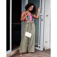 thumbnail image 2 of HDE Women's Wide Leg Linen Palazzo Pants with Pockets Sage Green - XL, 2 of 6