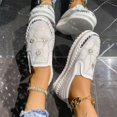 thumbnail image 6 of Miluxas Women's Flats Shoes Ballet Flats Fashion Round Toe Comfortable Sequined Flats Dressy Loafers for Women White 9.5(43), 6 of 9