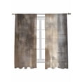 thumbnail image 2 of Sheer Curtains 63 Inches Long, Brown Ombre Light Filtering Window Curtains for Living Room/Bedroom, Modern Abstract Art Oil Painting Rod Pocket Voile Sheer Curtain Drapes, 52"W x 63"L, 2 Panels, 2 of 8