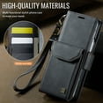 thumbnail image 5 of Decase Premium Shock-Absorbent PU Leather + TPU Flip Detachable Wallet Case with Kickstand for Samsung Galaxy Z Fold 6,Anti-Scratch PU Leather Phone Cover with Credit Card Slots,Black, 5 of 6