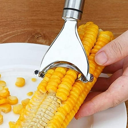 Magic corn peeler, stainless steel corn cob peeler, simple corn peeler for corn cobs, convenient thresher corn cutter, small kitchen tools