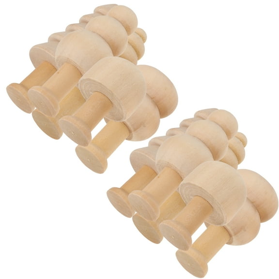 Ifundom Mini Wooden Trees 10pcs Unfinished Beech Wood Craft Decorations for Home Easter Spring Decor