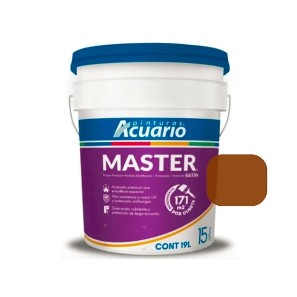 PINTURA VINILICA SATINADA MASTER COLORES CAFES ACUARIO CUBETA