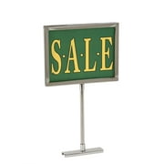 Retail Rack Chrome Frame Magnetic Base Sign Holder, 5" x 7" Card Display, 12.75" H - 5 Pack