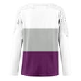 thumbnail image 4 of Women's 3/4 Sleeve Fall Tops White Fall Tops for Women Casual Round Neck Lace Hollow Out Long Sleeve Pullover Sweatshirt, 4 of 5