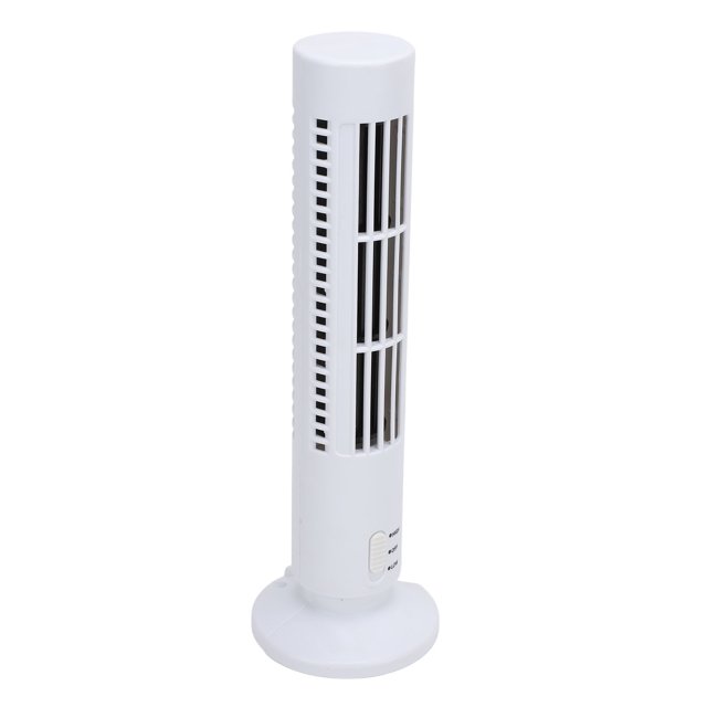 Ventilador de la Torre de Escritorio, Ventilador de Torre Mini Torre de Enfriamiento Silencioso USB White Bladeless 2 Velocidad de Viento para Dormitorio