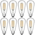 thumbnail image 1 of Bombillas LED Gozelux Vintage Edison, 6 W, 60 W, equivalentes, regulables, paquete de 8, 1 of 7