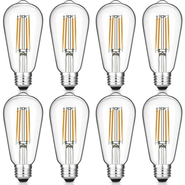 Bombillas LED Gozelux Vintage Edison, 6 W, 60 W, equivalentes, regulables, paquete de 8
