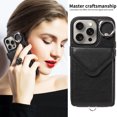 thumbnail image 4 of Allytech iPhone 14 Pro Case with Ring Holder & Shoulder Strap, Retro PU Leather Cards Slots Kickstand Detachable Lanyard Shockproof Wallet Case Cover for Apple iPhone 14 Pro - Black, 4 of 14