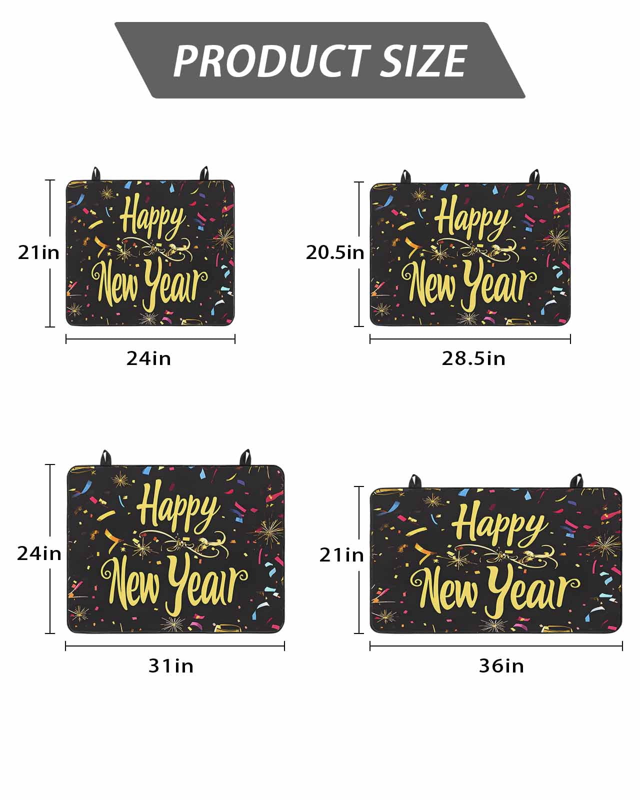 Stove Top Covers for Electric Stove, Happy New Year Glass Stovetop Cover Protector, Colorful Modern Abstract Art Induction Cooktop Protector Oven Mat for Kitchen Countertop 24"x21"