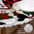 thumbnail image 6 of Round Fitted Tablecloths with Elastic Edge Christmas Trees Cute Gnomes Oil-Proof Waterproof Wipeable Table Cover for Kitchen Dining Party Decor Winter Pink Snowflakes Table Clothes,45" - 54", 6 of 9