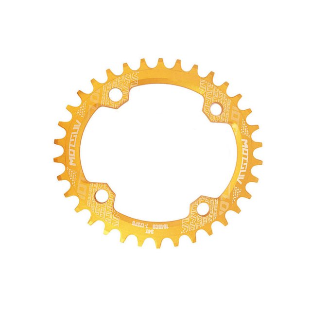Sonducket Bicicleta 38T Oval estrecho ancho 104BCD bicicleta de montaña placa de bielas bicicleta rueda de cadena ciclismo platos y bielas placa Ciclismo Amarillo 38T Sonducket OD3200-19B