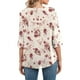 thumbnail image 2 of Qarigey Camisa de mujer Estampado de media manga Top Camisa de mujer Estampado de medio cuello Blusa informal Prendas para la parte del cuerpo jazmín amarillo claro S, 2 of 5