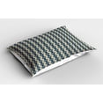thumbnail image 2 of Abstract Pillow Sham Set of 2, Three-Angle Shapes in Bi-color Polygonal Illustration, Quality Microfiber Bedding Item for All Seasons, 26" x 20", Pale Sepia Dark Sky Blue, by Ambesonne, 2 of 3
