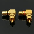 thumbnail image 2 of 2pcs Brass RCA Right Angle Connector Plug Adapters Male To Female 90 Degree Banana Cable Plug Connector Adapters by YFind, 2 of 4
