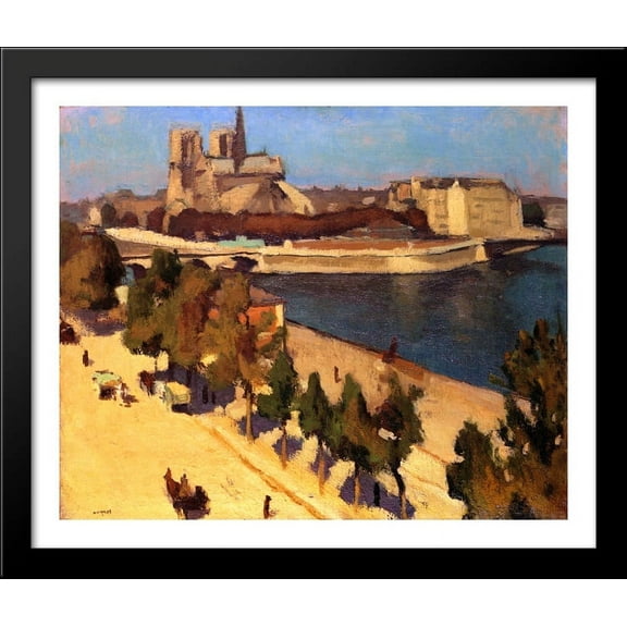 The Apse of Notre Dame 34x28 Large Black Wood Framed Print Art by Albert Marquet