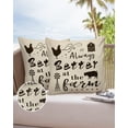 thumbnail image 6 of Pack of 2 Outdoor Pillow Covers, Life is Always Better On The Farm Vintage Chickens Pig Windmill Waterproof Square Throw Pillowcase Cushion Decorative Pillow Covers for Couch Patio Tent, 16x16 in, 6 of 6
