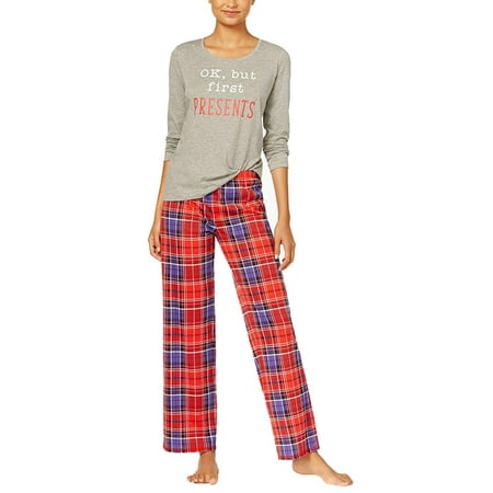 

Jenni by Jennifer Moore Knit Top & Printed Pants Pajama Set (Holiday Plaid X-Large)