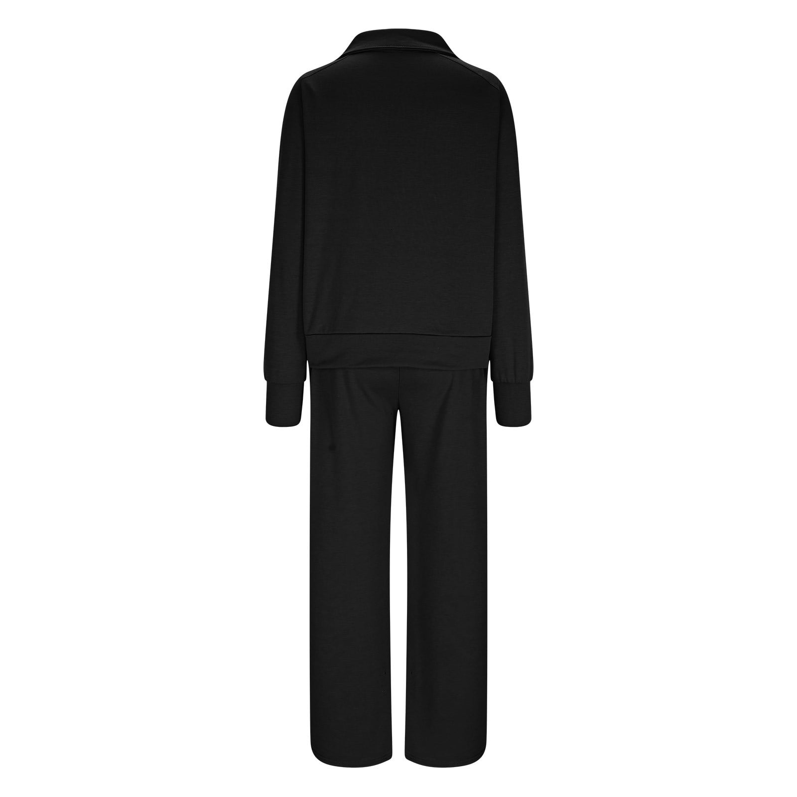 2 Piece Sets Linen Pants Set for Women Women's Solid Color Casual Zipper Long Sleeved Pants Wide Leg Set Get it Fast