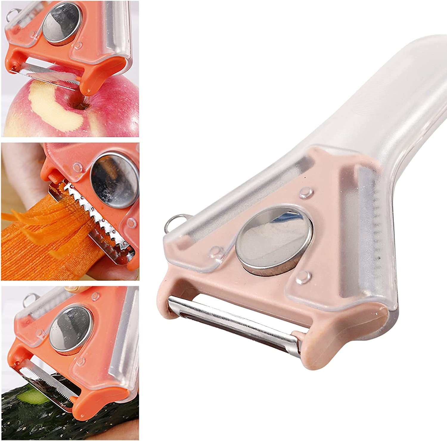 3 in 1 Vegetable Peeler,Stainless Steel Serrated Peeler Veggie with 3