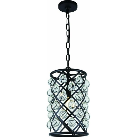 MADISON Pendant Transitional Crystal Matte Black Metal Wire Royal-Cut Brass