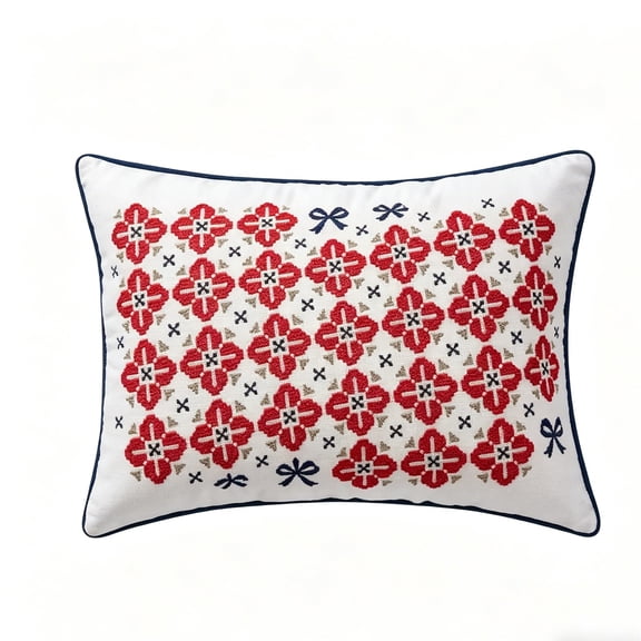 YAMB 9"x15" Flag Decorative Throw Pillow, Decorative Lumbar Pillow with Velvet Back, Independence Day Knitted Home Decor, Stain-Resistant Polyester Cushion for Home Living Room Bedroom Patio