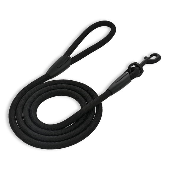 Vibrant Life 6' Padded Handle Rope Leash, Black, M/L