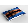 thumbnail image 2 of Ambesonne Blue Pillow Sham 2 Pack, Nature Twilight, 30"x20", Blue Orange, 2 of 3