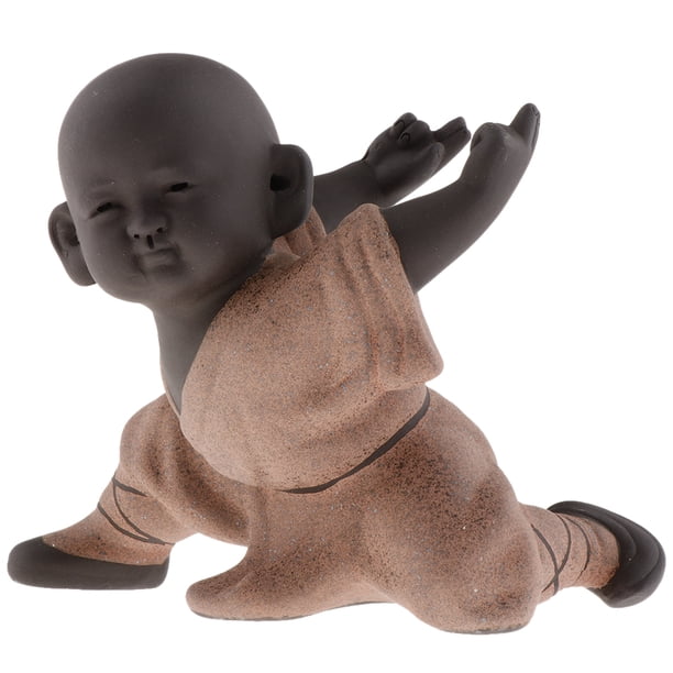 Figura de monje pequeño, estatua tradicional de Buda pequeño y adorable, decoración para mascotas de té. Estilo B