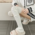 thumbnail image 5 of vlrwzc 70CM Lengthened Leg Warmers Women's Lolita Long Socks JK College Style Knitted Warm Socks Autumn Winter Over Knee Boot Cuffs, 5 of 7
