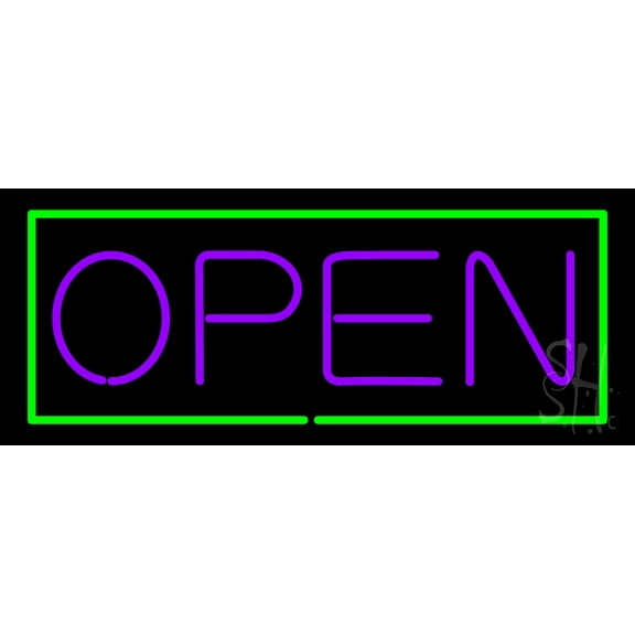 Open GPU LED Neon Sign 13 x 32 - inches, Clear Edge Cut Acrylic Backing, with Dimmer - Bright and Premium built indoor LED Neon Sign for storefront.