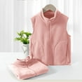 thumbnail image 3 of Fleece Vests for Boys Girls Casual Loose Zip up Coats Fall Winter Cute Sleeveless Jackets with Pocket New Running Jackets for Girls Pinky 1 Years, 3 of 8