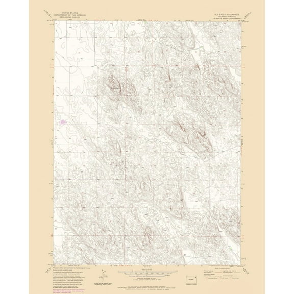 Topographical Map - Old Baldy Colorado Quad - USGS 1971 - Vintage Wall Art