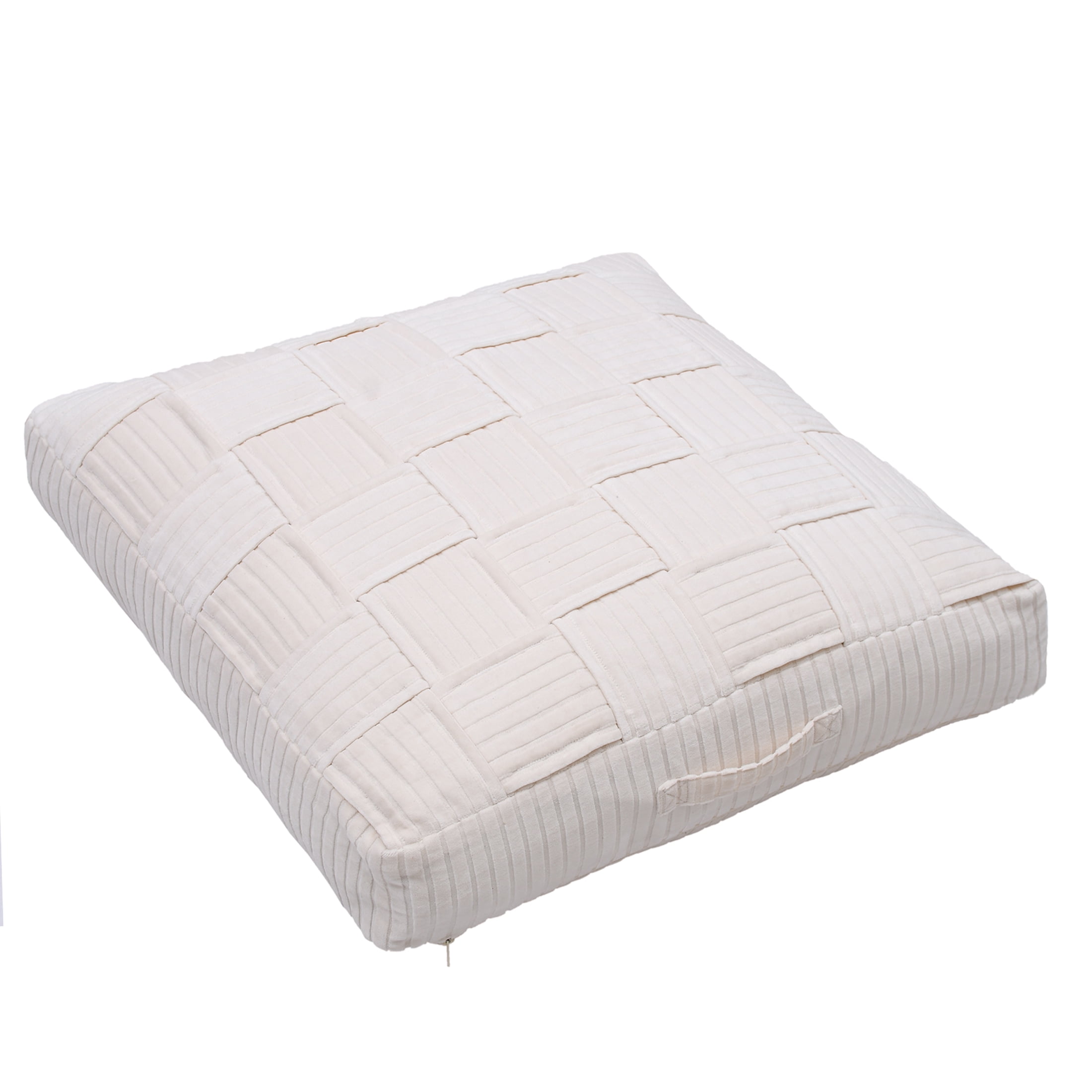 Better Homes & Gardens Velvet Woven Floor Cushion Cover, Vanilla Dream