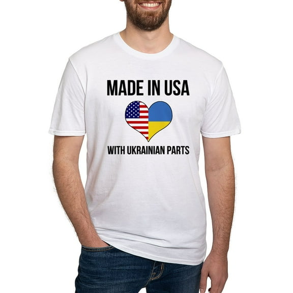 CafePress - Made In USA With Ukrainian Men's Classic T Shirt - Fitted T-Shirt, Vintage Fit Soft Cotton Tee
