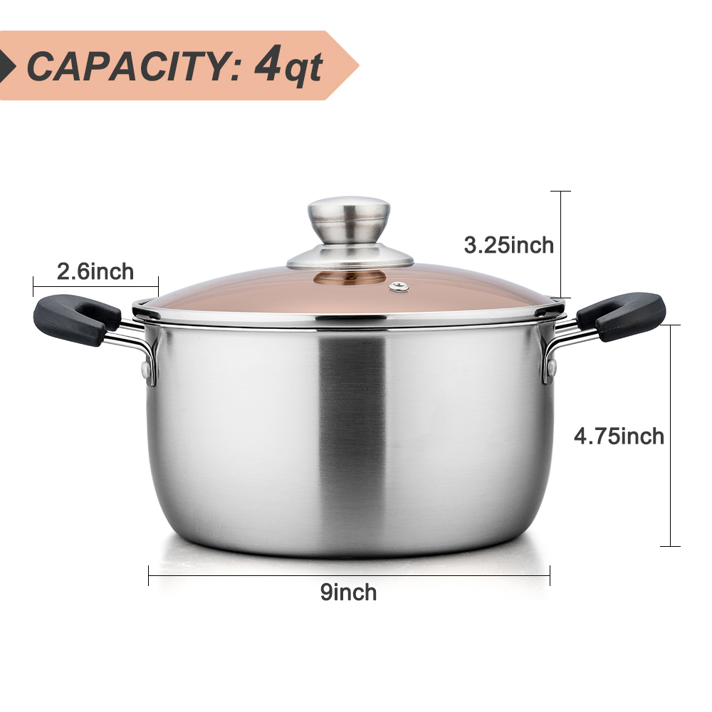 Walchoice 4-Quart Stainless Steel Stockpot with Lid photo 4