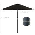 thumbnail image 3 of Outsunny 9FT 3 Tiers Patio Umbrella Outdoor Market Umbrella, Black, 3 of 10